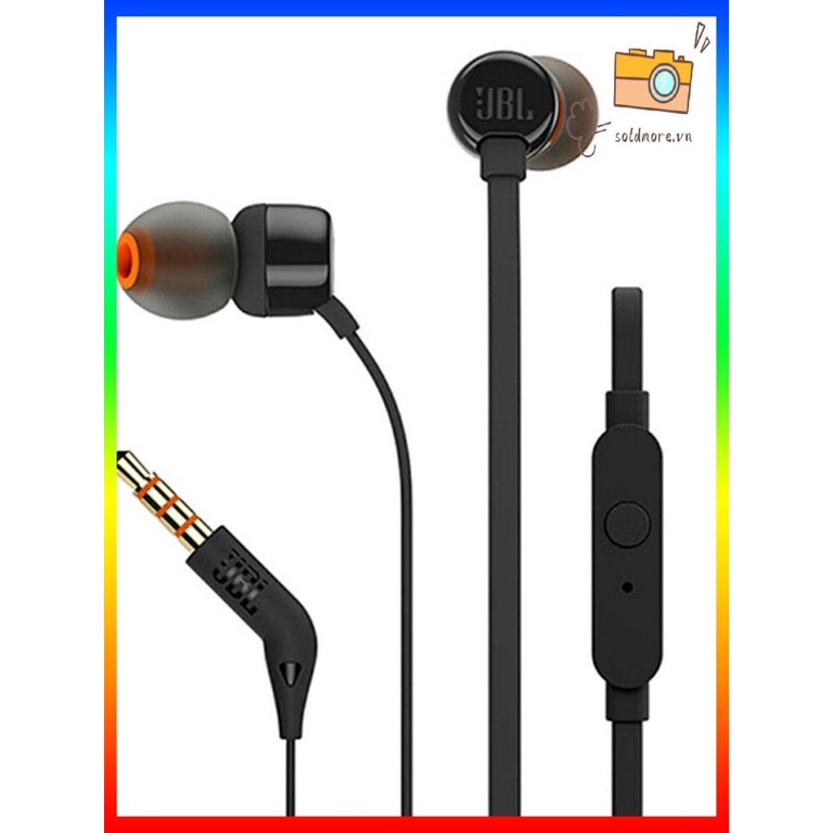 Dây Tai Nghe Nhét Tai JBL T110 3.5Mm Nhạc Stereo Bass Sâu Tai Nghe Nhét Tai Tai Nghe Thể Thao Tai Nghe In-Dòng Điều Khiển Có Mic