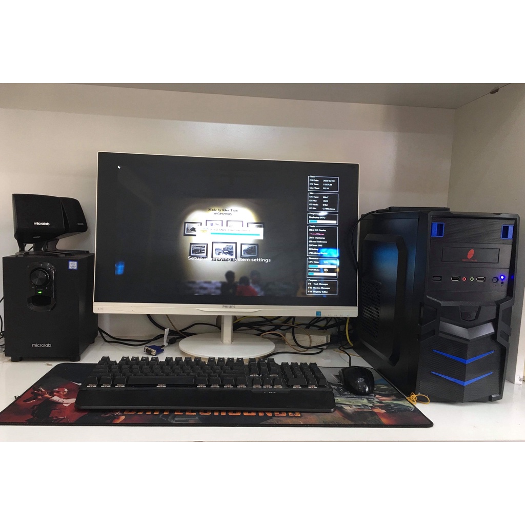 Case máy tính chơi game cấu hình i3 - 3220 Ram 8 Card GTX 750 sử dụng văn phòng thiết kế chơi game cày coin chạy tool