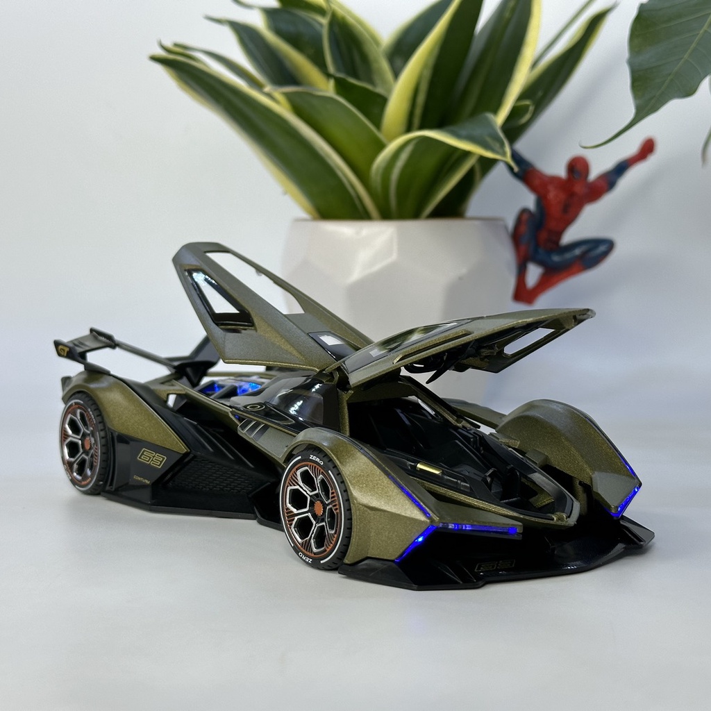 Mô hình siêu xe Lamborghini V12 Vision GT tỷ lệ 1:24 bằng kim loại hơi hướng giống tàu vũ trụ