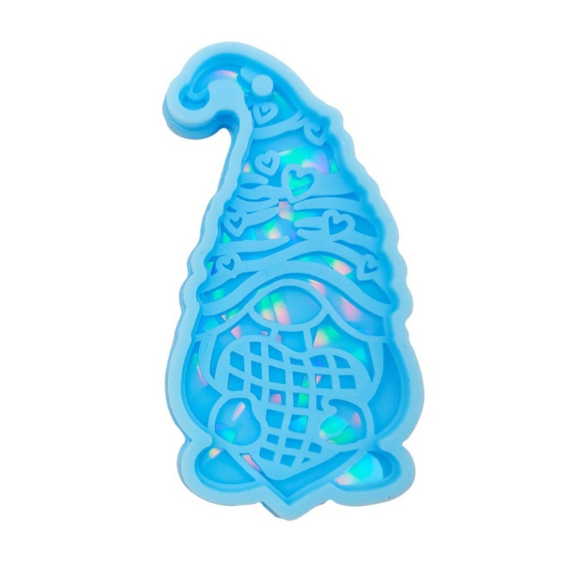 Khuôn Silicone Làm Mặt Dây Chuyền Bằng Nhựa Resin Hình Gnome Giáng Sinh DIY
