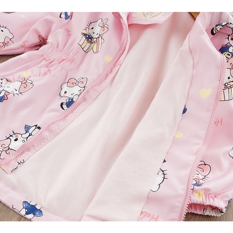 Áo khoác gió 2 lớp cao cấp cho bé gái.