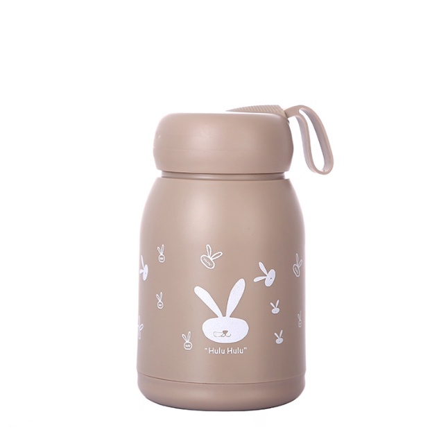 Bình đựng nước lõi thuỷ tinh cách nhiệt hai lớp 330ml cầm tay dễ thương, Bình nước cho bé hình xương rồng đáng yêu