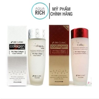 Nước Hoa hồng 3W Clinic Collagen Màu Đỏ Chống Lão Hóa - Màu Trắng Sáng Da 150ml