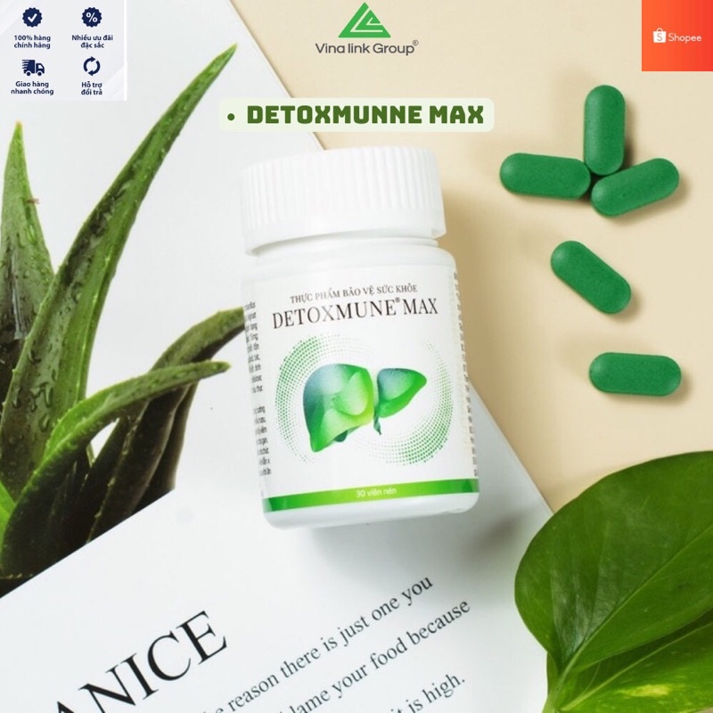 Detoxmune max thực phẩm bảo vệ Gan [ Hàng chính hãng Vinalink group ]