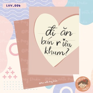 Thiệp tình yêu đi ăn bún r iêu | love card | plan with prey studio