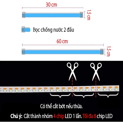 Dây Đèn Led Mí Audi Cho Ô tô và Xe Máy AC 12V Chống Nước