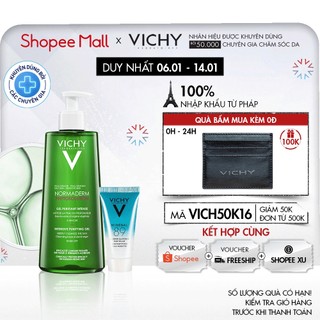 Bộ sản phẩm làm sạch sâu, giảm bã nhờn và se khít lỗ chân lông Vichy
