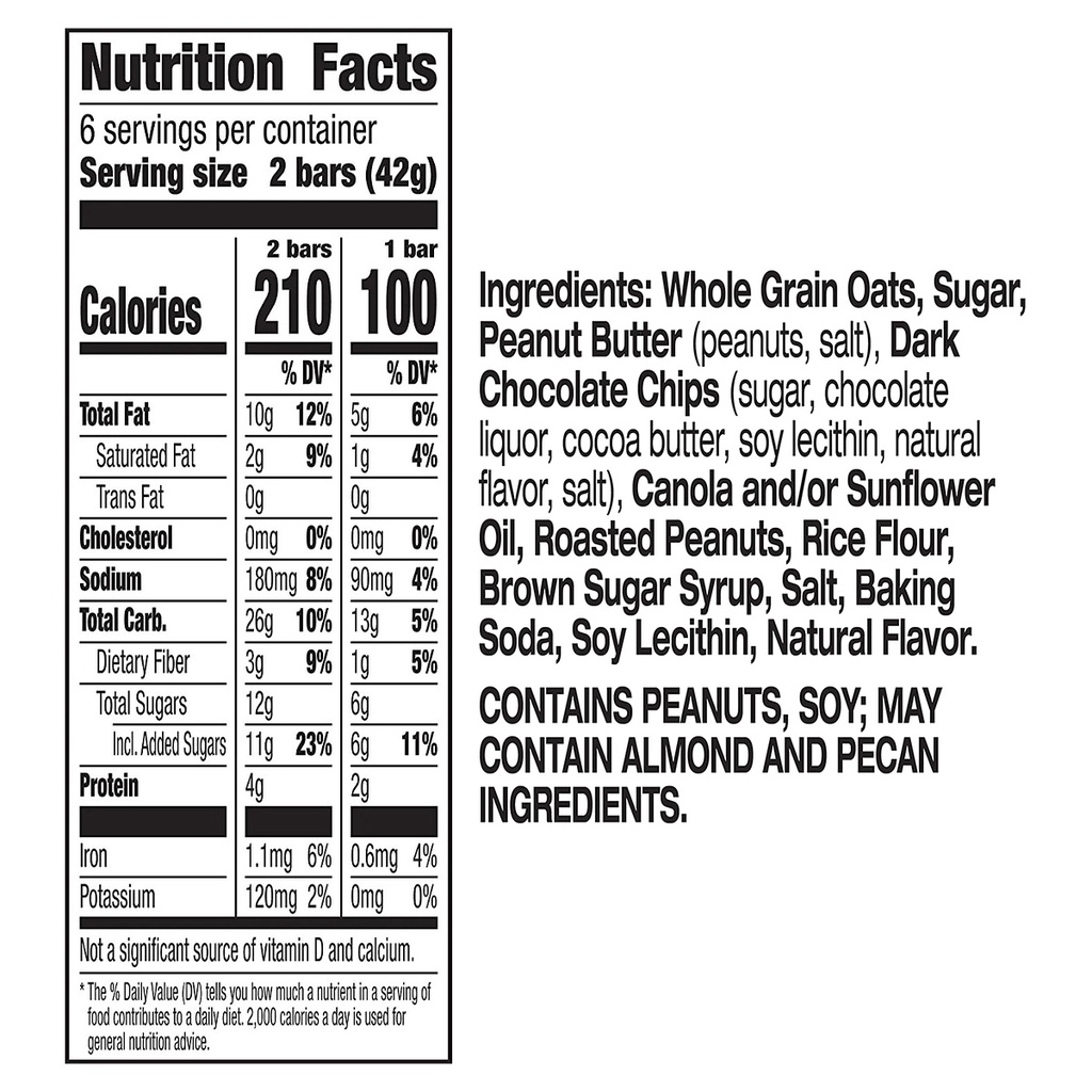 Thanh Ngũ Cốc Yến Mạch Bơ Đậu Phộng Nature Valley Peanut Butter Crunchy Granola Bars, Hộp 12 Thanh  , 253g