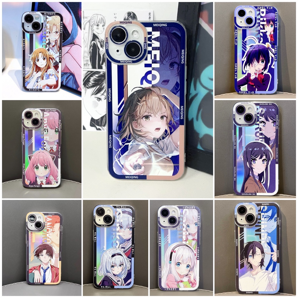 Misaka Mikoto phone case Yuuki Asuna new anime Anya animation Sakurajima Mai Custom Nakano Miku protective case Takanashi Rikka Transparent shell Sora Ginko ACGN Izumi Sagiri cell-phone protect case Krul Tepes Ayanokouji Kiyotaka Tokisaki Kurumi