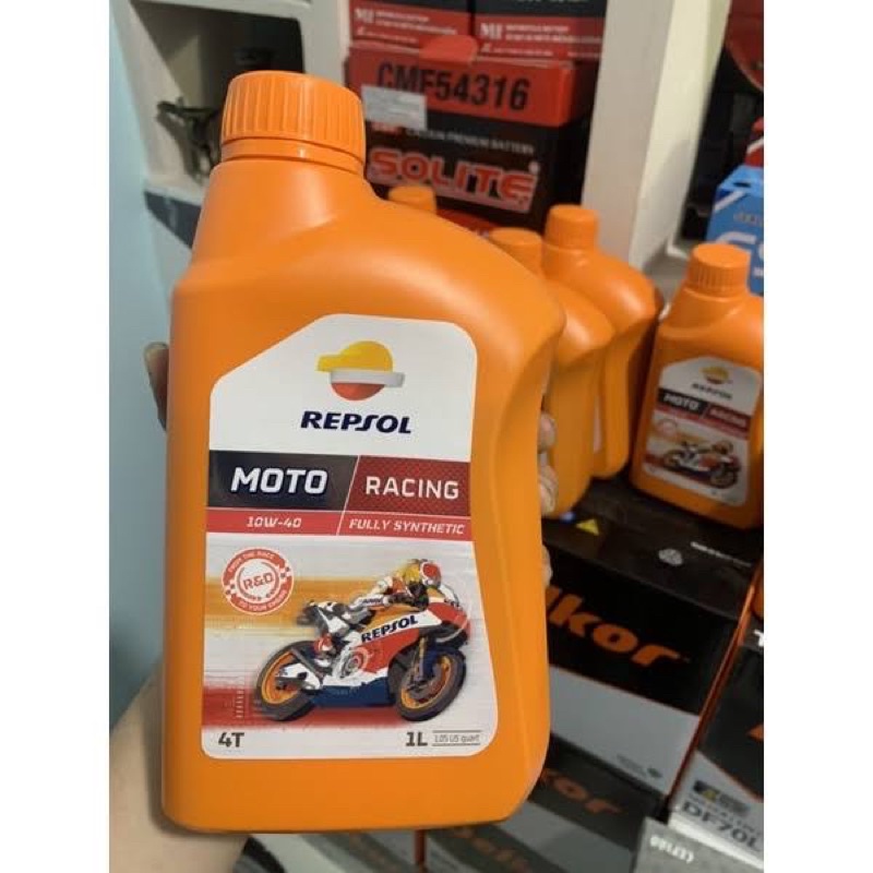 Nhớt tổng hợp công nghệ tiên tiến cao cấp dành cho xe số côn tay moto PKL Repsol Racing 10W40 1L