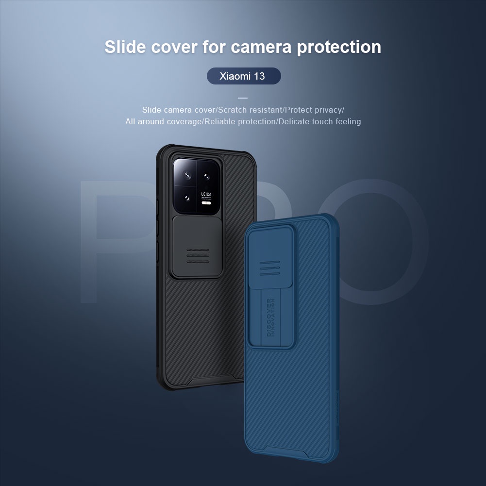 Vỏ điện thoại Nilkin CamShield Pro Vỏ điện thoại Xiaomi Mi 13 Vỏ máy ảnh trượt bảo vệ sang trọng TPU+Vỏ chống sốc PC