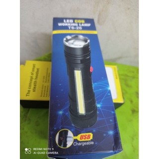 Đèn pin siêu sáng T6-26 pin sạc USB