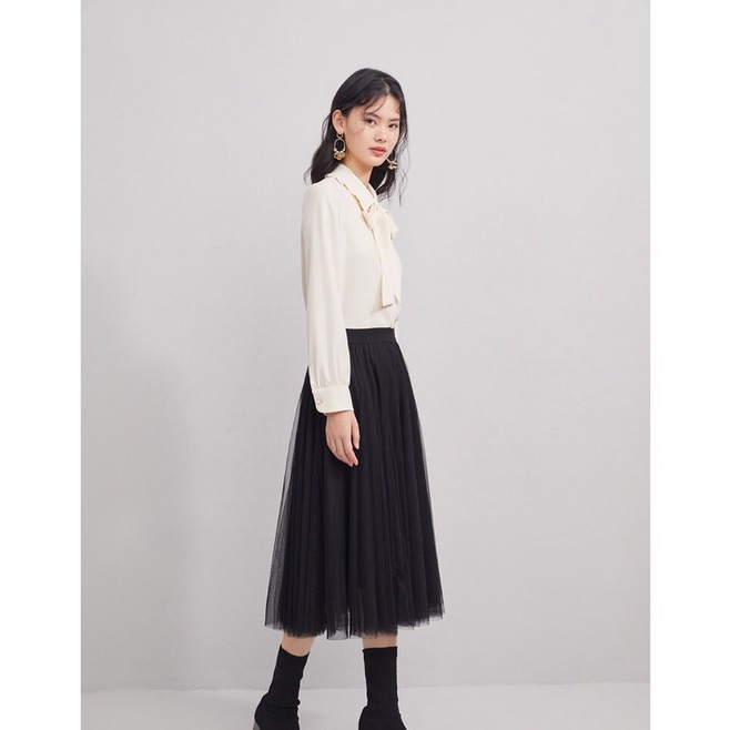 Áo sơ mi phối nơ Hopeshow