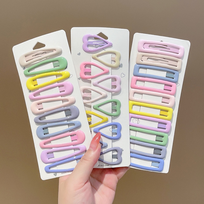 Set 10 Kẹp Tóc Màu Sắc Đa Dạng Phong Cách Hàn Quốc