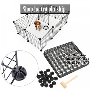 Combo 4 miếng Mảnh ghép chuồng chó đa năng kích thước 35x35cm tặng kèm 8 chốt nhựa để lắp ghép quây chó mèo, lắp ghép kệ