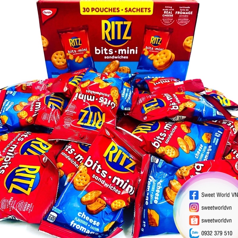 [THÙNG 30 GÓI] Bánh Ritz mini nhân phô mai - Mỹ