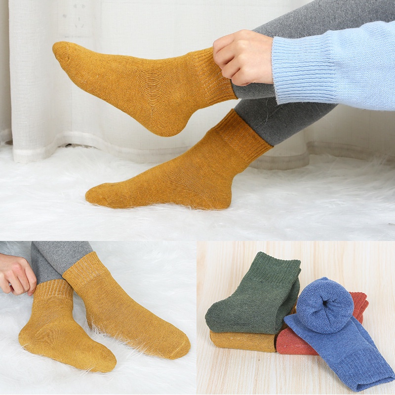 Đôi Vớ Cotton Dày Giữ Ấm Mùa Thu Đông Phong Cách Nhật Bản Chất Lượng Cao