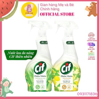 [Hoả Tốc] CIF Nước Lau Đa Năng Chanh Sả 500ml và Nước Lau Bếp Chanh Baking Soda 500ml Thiên Nhiên Chai nhựa 500 ml