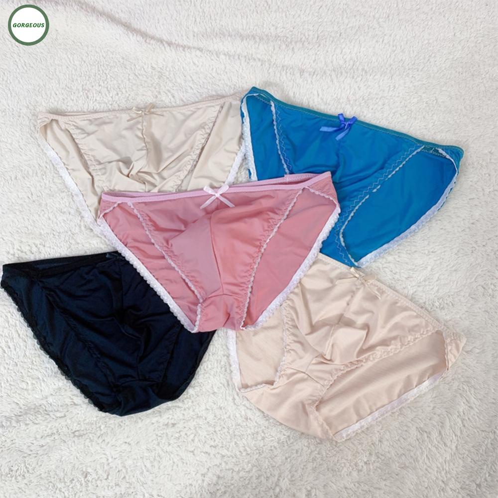 GORGEOUS~Sexy Men Ice-Silk Sheer Bulge Pouch Bikini Briefs Thong Underwear Underpants 2XL