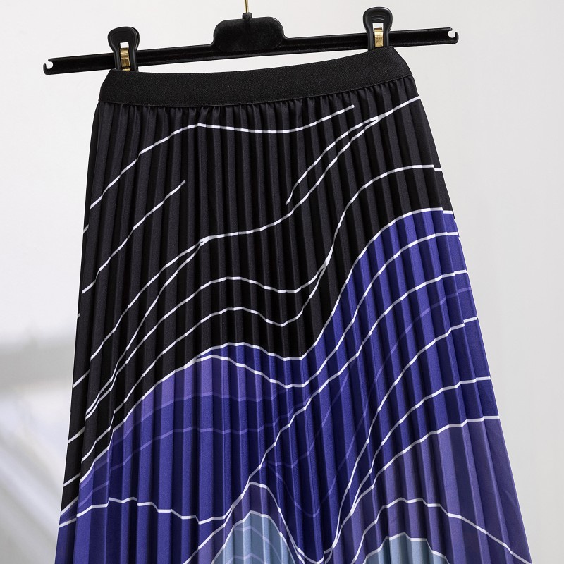 Chân Váy Xếp Ly Lưng Thun Co Giãn In Họa Tiết Phong Cách Bohemian Thời Trang Mới Cho Nữ