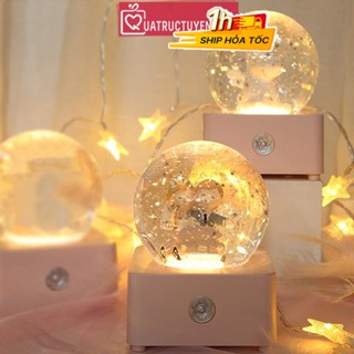 Hộp nhạc quả cầu pha lê tuyết kim sa cảm ứng - Hộp âm nhạc quà tặng sinh nhật