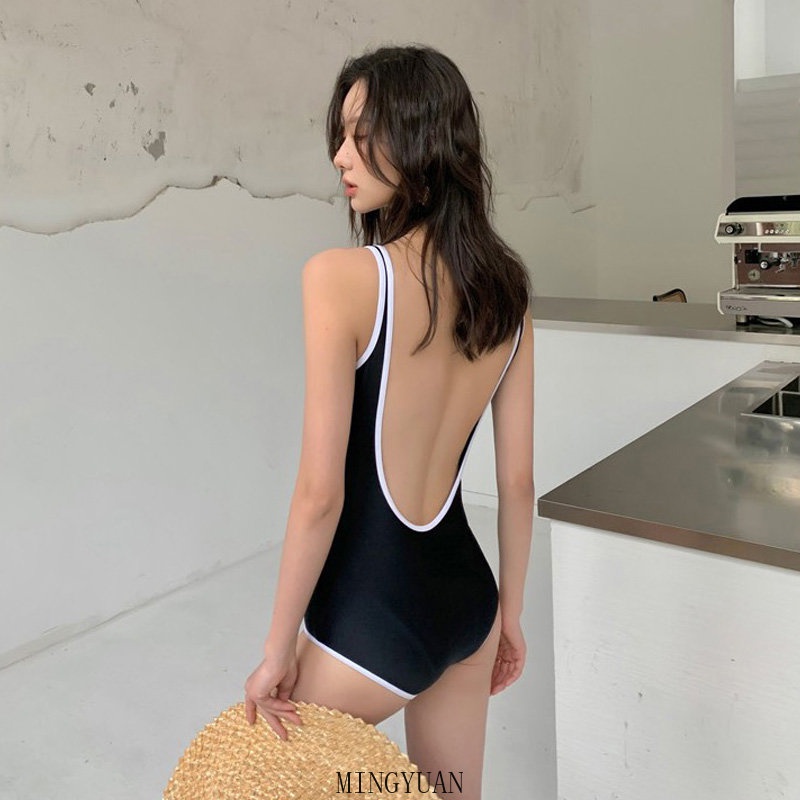 Đồ Bơi Nữ Một Mảnh Hở Lưng Màu Trơn Gợi Cảm