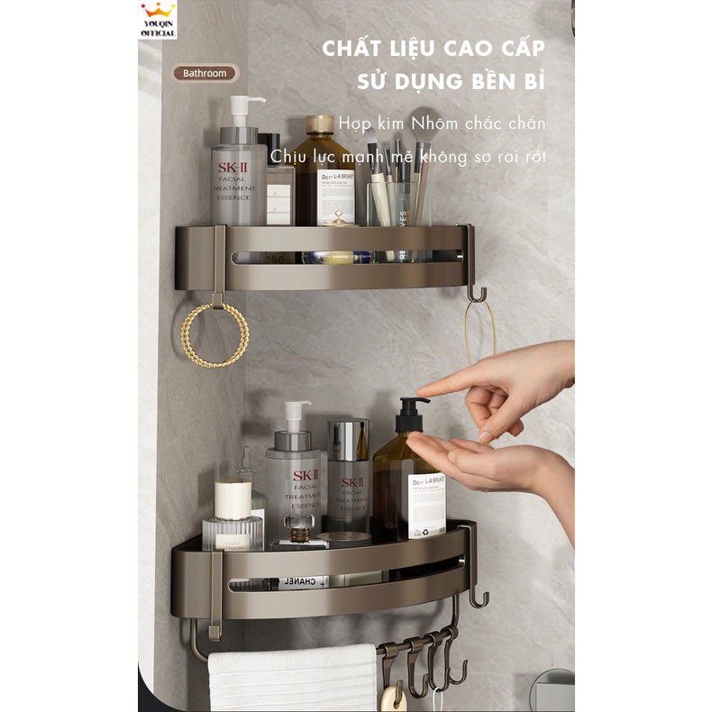 Kệ Phòng Tắm Dán Tường, Kệ Nhà Tắm Treo Tường - YouQin Hợp Kim Nhôm Chống Gỉ, Chống Ẩm, Dán Keo Siêu Chắc | BigBuy360 - bigbuy360.vn