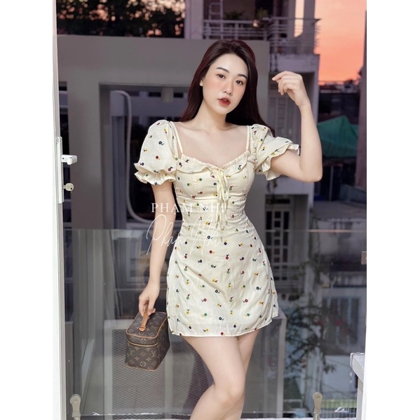 đầm hoa cúp dây trễ vai bigsize 60kg-90kg🎀🎀