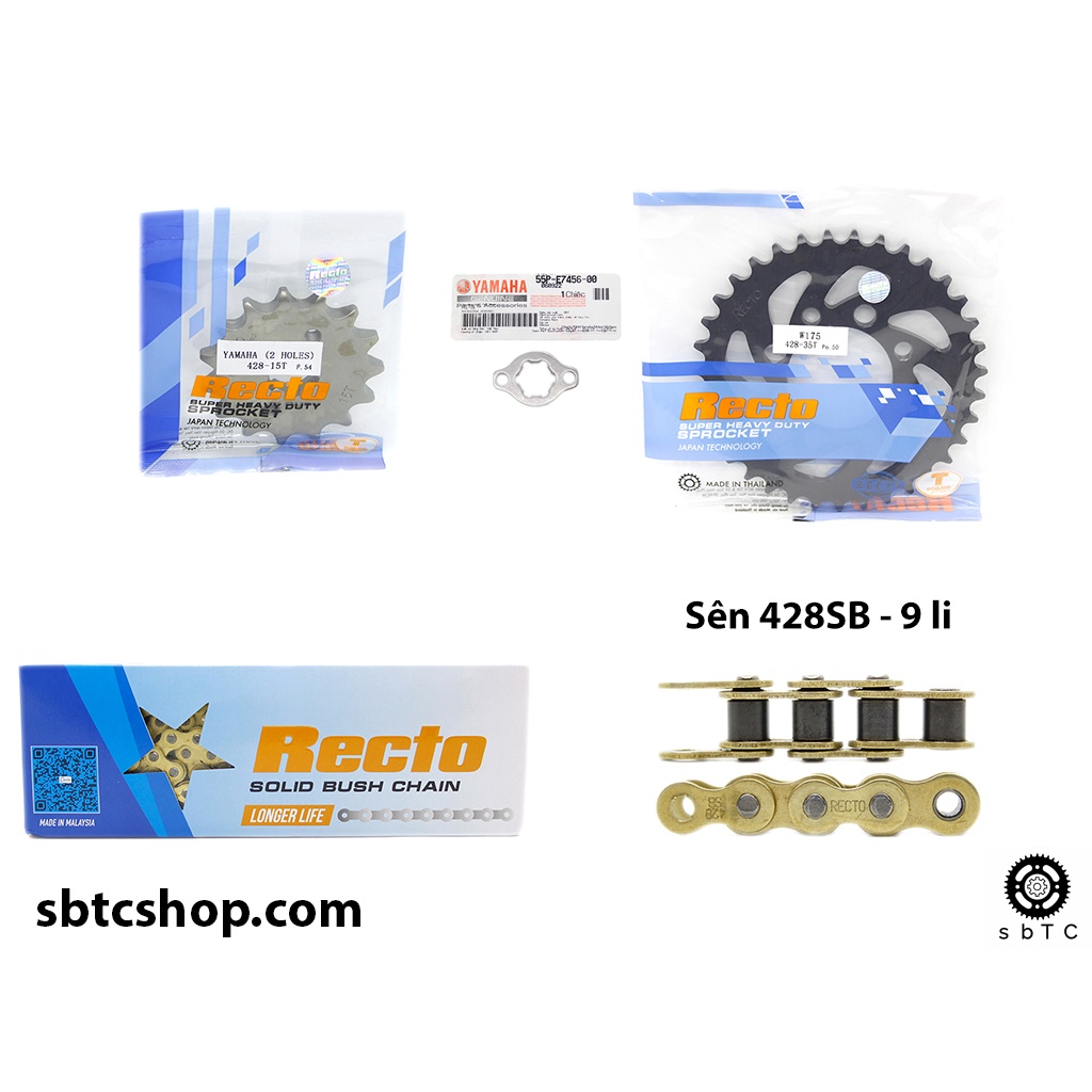 Nhông sên dĩa NSD Recto Kawasaki W175 chính hãng Thái Lan