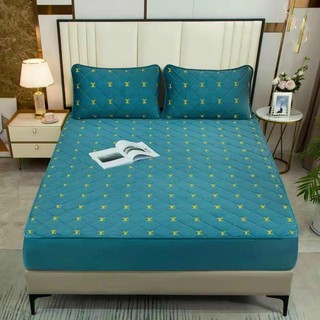 Bộ ga trần bông + 2 vỏ gối trần bông cotton poly dầy dặn cực ấm