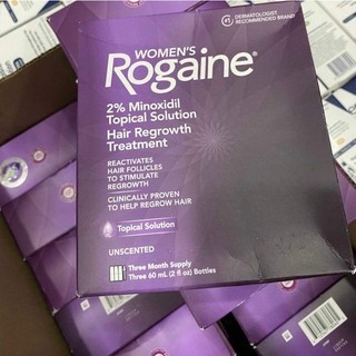Dung dịch giúp mọc tóc cho NỮ Rogaine 2% Minoxidil Hair Regrowth Treatment 60ml Set 3 chai