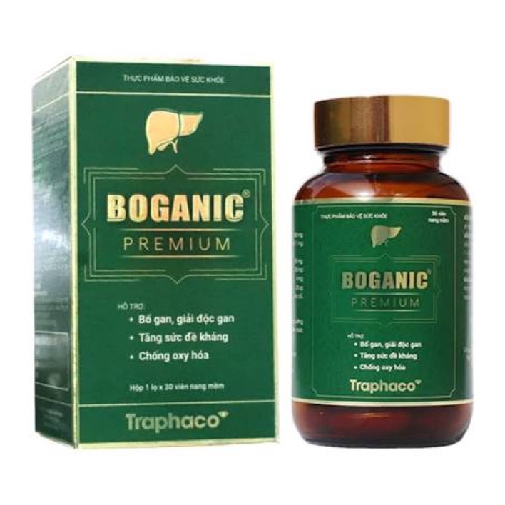 Boganic Premium - Bổ Gan, Hạ Men Gan, Glutathione, Atiso Lọ 30 Viên