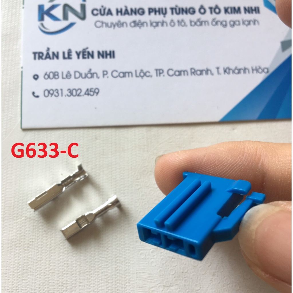 G633-Giắc cắm Đầu nối xe hơi màu xanh 2 lỗ 2.2mm