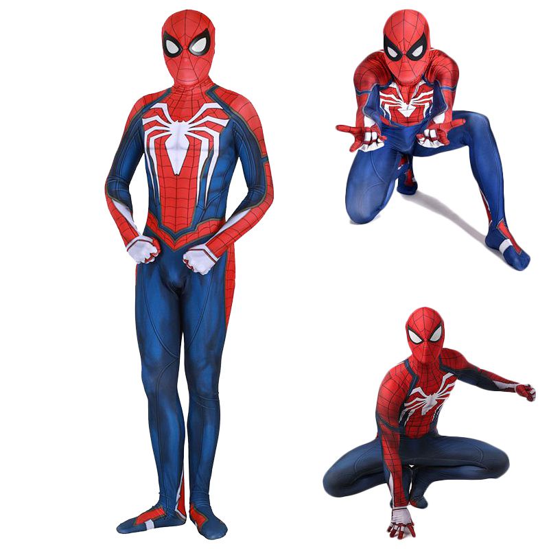Adult Kids PS4 Insomniac Spider-man Cosplay Costume 3D Print Spidey Zentai Suit