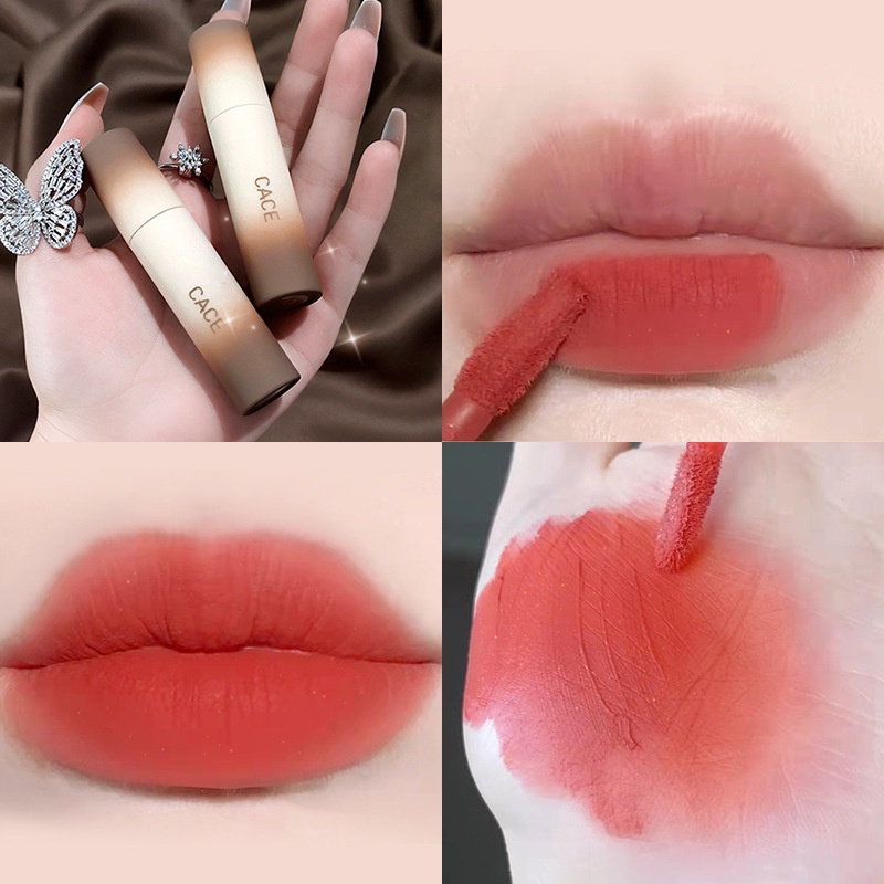 Thỏi Son Lì Nhung Mịn Chống Thấm Nước Lâu Trôi Không Phai Màu Cace Red Brown