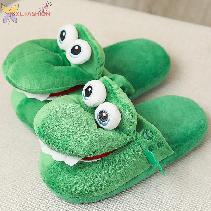 Dép Bông Đi Trong Nhà Hình Cá Sấu Hở Mũi Cho Nữ