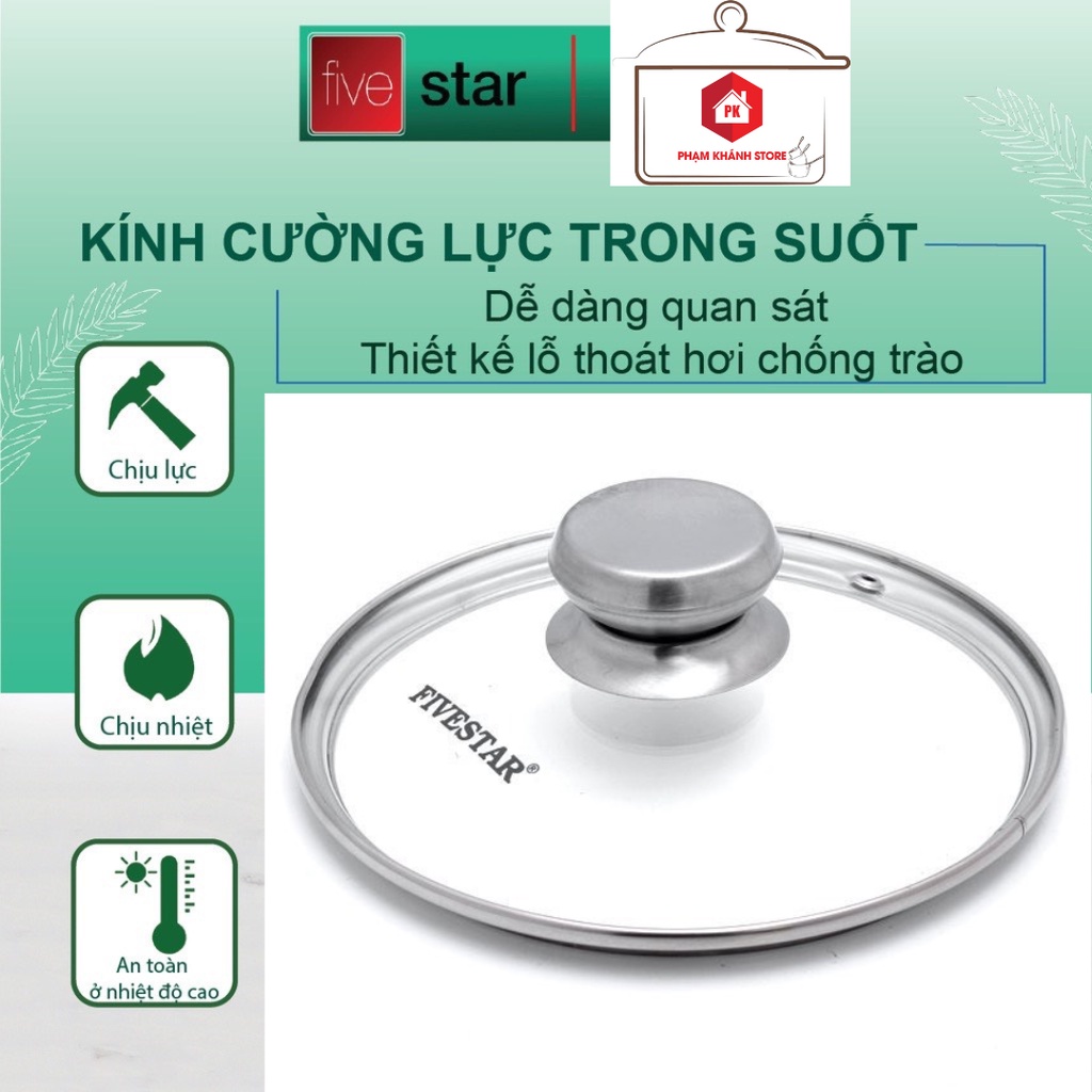 Nắp Kính Cường Lực Fivestar Dùng Cho Nồi Chảo