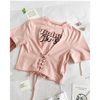ÁO CROPTOP ĐAN DÂY HỒNG