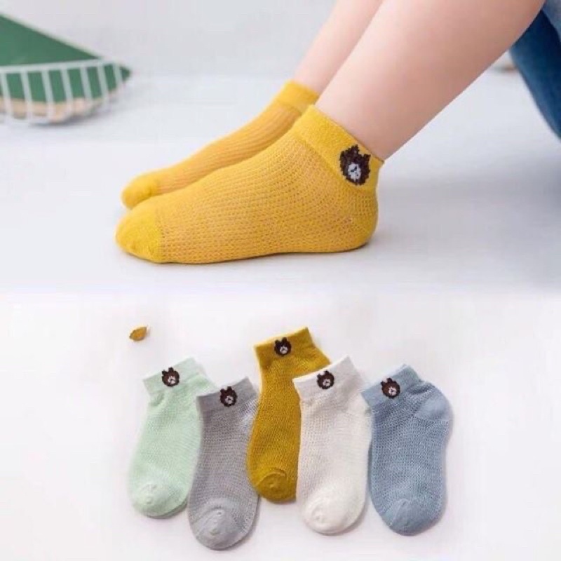 Combo 5 đôi Tất Lưới/Voan Gấu nhiều màu cho Bé