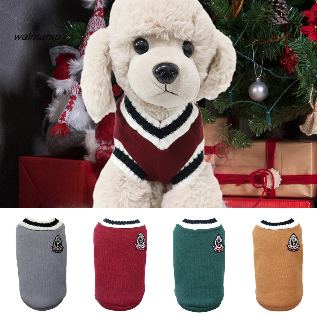 Áo cho chó Áo sweater sát nách cổ chữ V mềm mại thoáng khí phong cách đi học dành cho cún cưng áo cún