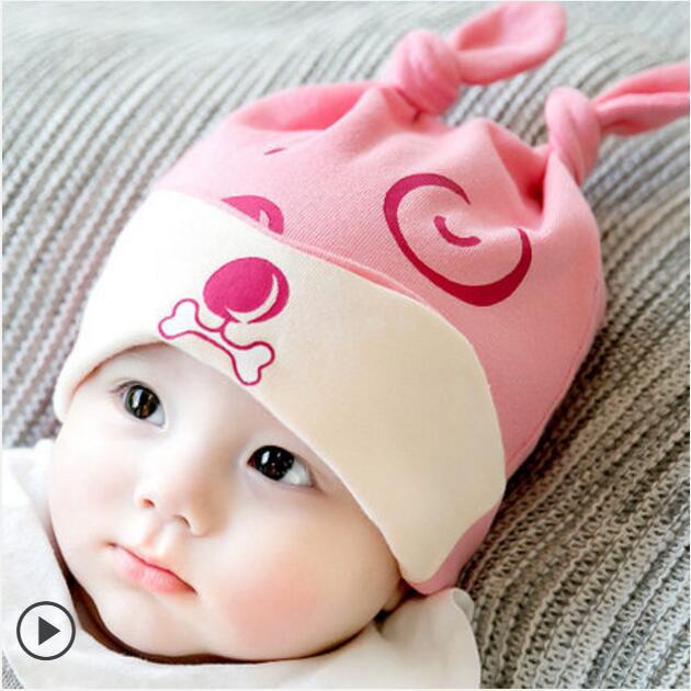 Babyfair. Nón giữ ấm cho bé trùm tai bằng bông mùa xuân Mũ len thu 3‑6 tháng trai gái