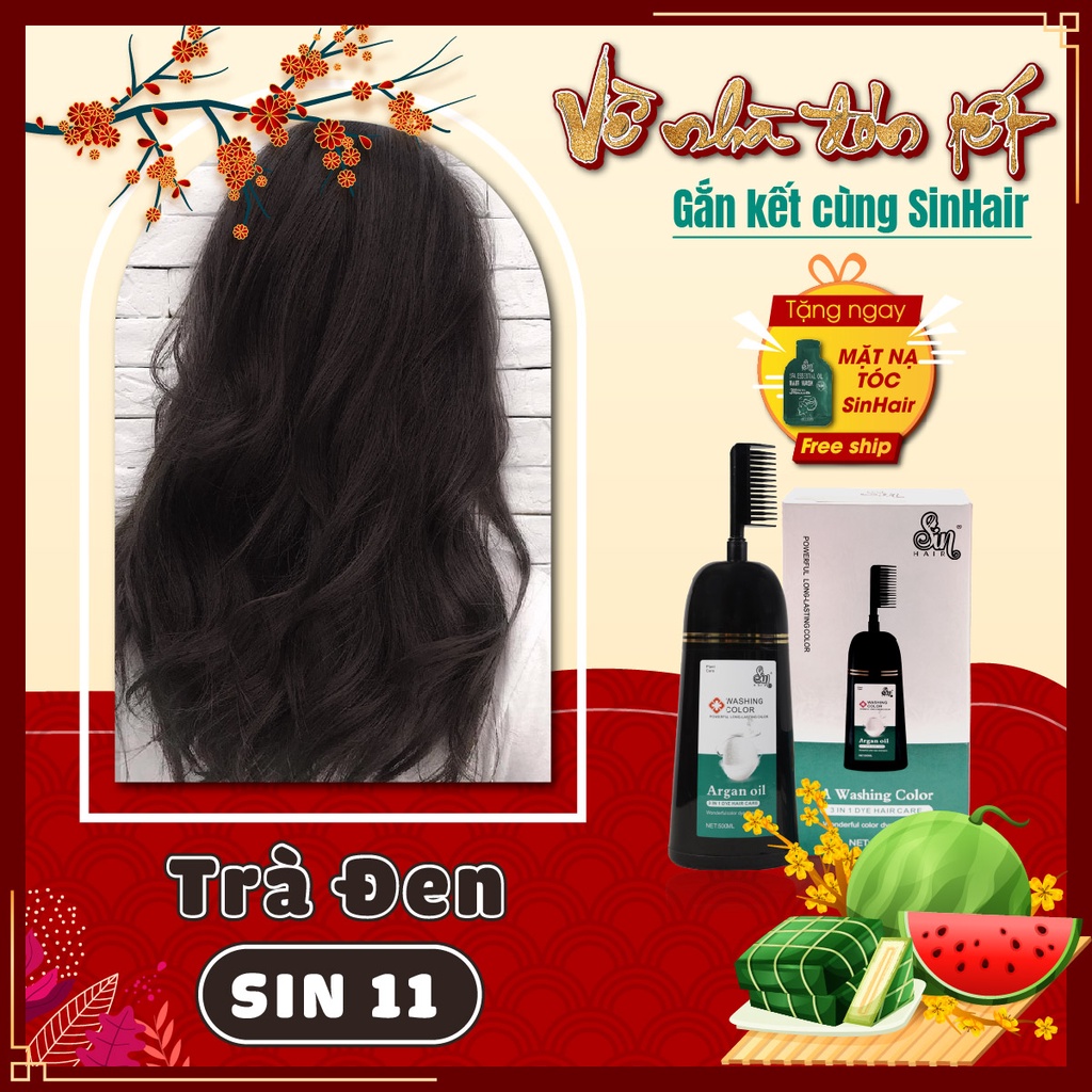 Dầu gội đổi màu tóc TRÀ ĐEN | Gội là đổi màu | SinHair Việt Nam Official Store