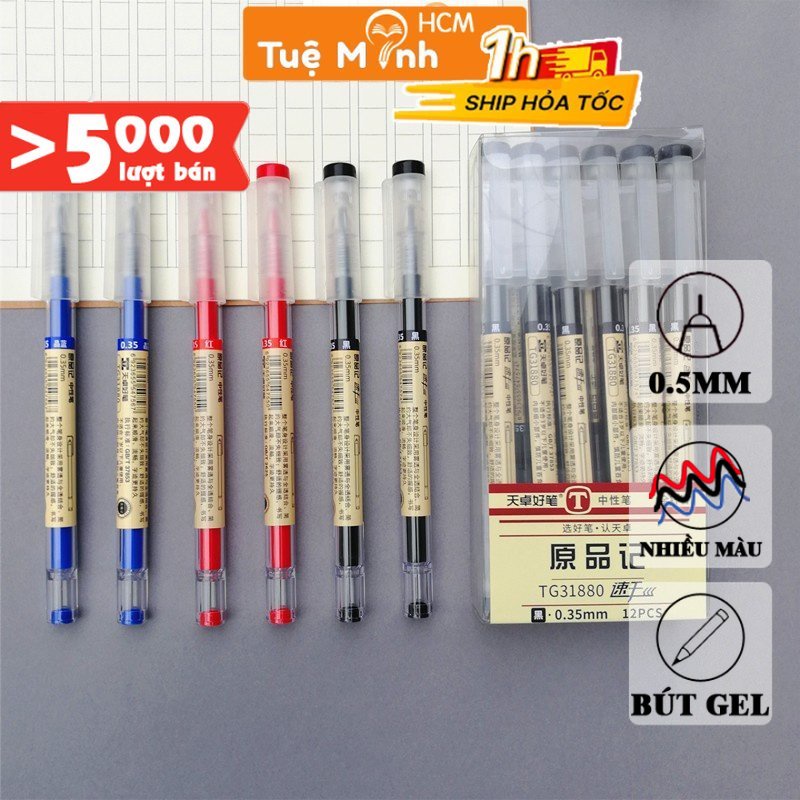 Bút gel 0.5mm màu mực đen/xanh/đỏ Sty.le Muji B41 bút đầu kim dành cho học sinh VPPTUEMINH, văn phòng