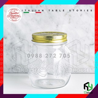 [ITALY] Hũ thủy tinh, lọ thủy tinh nắp vặn QUATTRO - Bormioli Rocco - 700ml