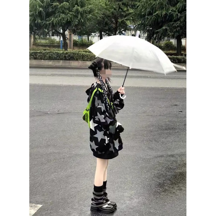 Áo Khoác Cardigan Có Mũ Trùm Dáng Rộng Bằng Lông Cừu Phong Cách Retro Âu Mỹ Y2k Dành Cho Nữ Sinh