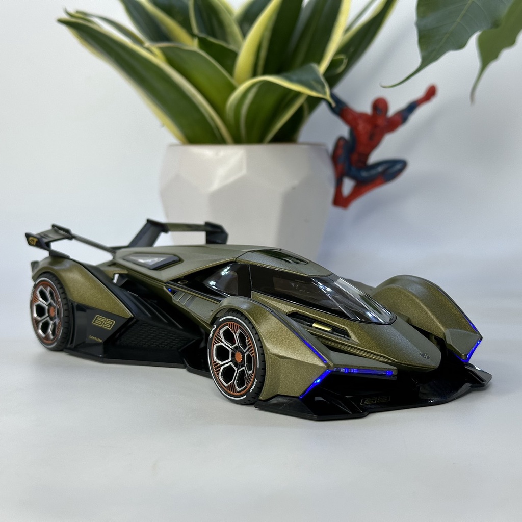 Mô hình siêu xe Lamborghini V12 Vision GT tỷ lệ 1:24 bằng kim loại hơi hướng giống tàu vũ trụ