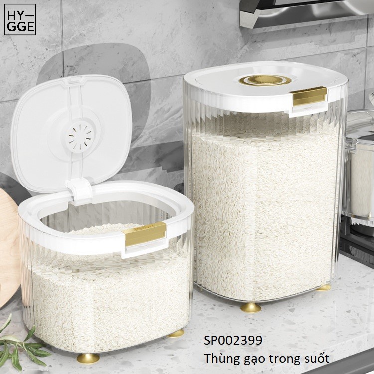 Thùng gạo nắp lật có đệm chân đa năng