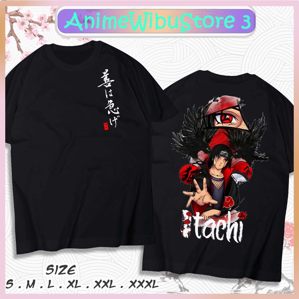BST Mẫu áo phông Uchiha Itachi - Áo Anime, Naruto siêu ngầu, hình in 2 mặt chất thun co giãn 4 chiều