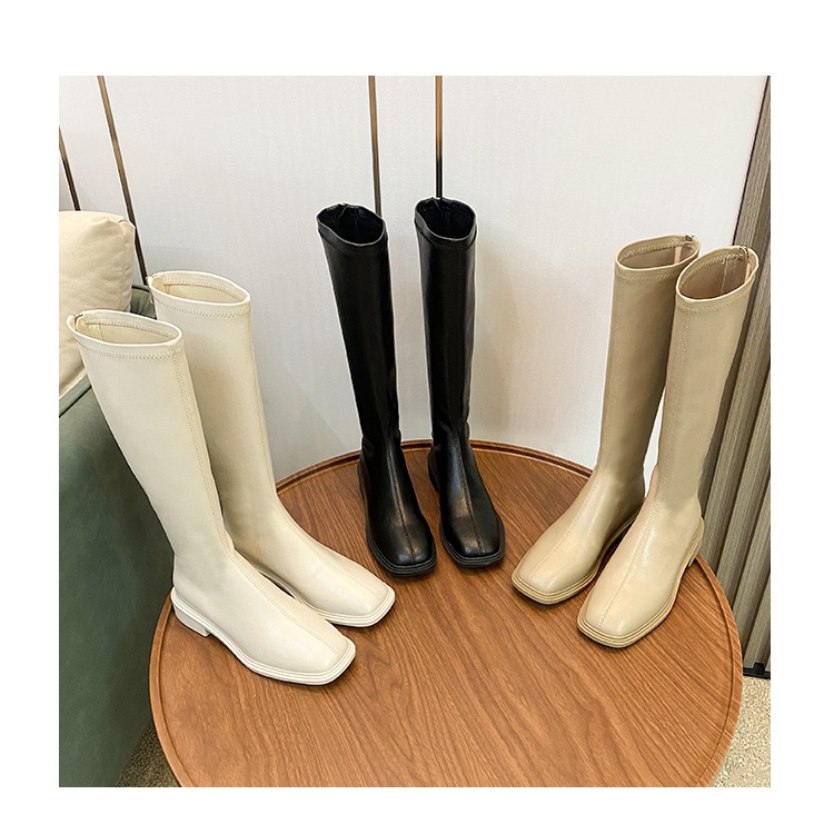 HÀNG CÓ SẴN (size 40➡️➡️43)_ Giày Boots Da Lộn Gót Vuông Ống Cao Qua Gối BIG SIZE