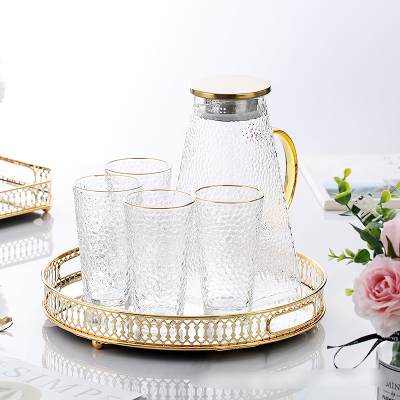 Khay mặt gương đựng đồ đa năng mạ mầu vàng Gold